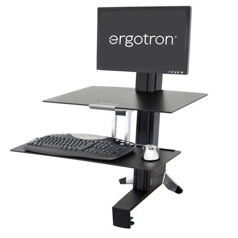 Ergotron WorkFit-S, Single LD Workstation with Worksurface (Black)